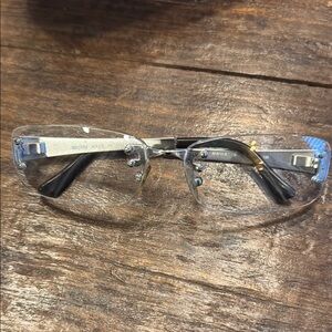 Clear and Black Rimless Glasses
